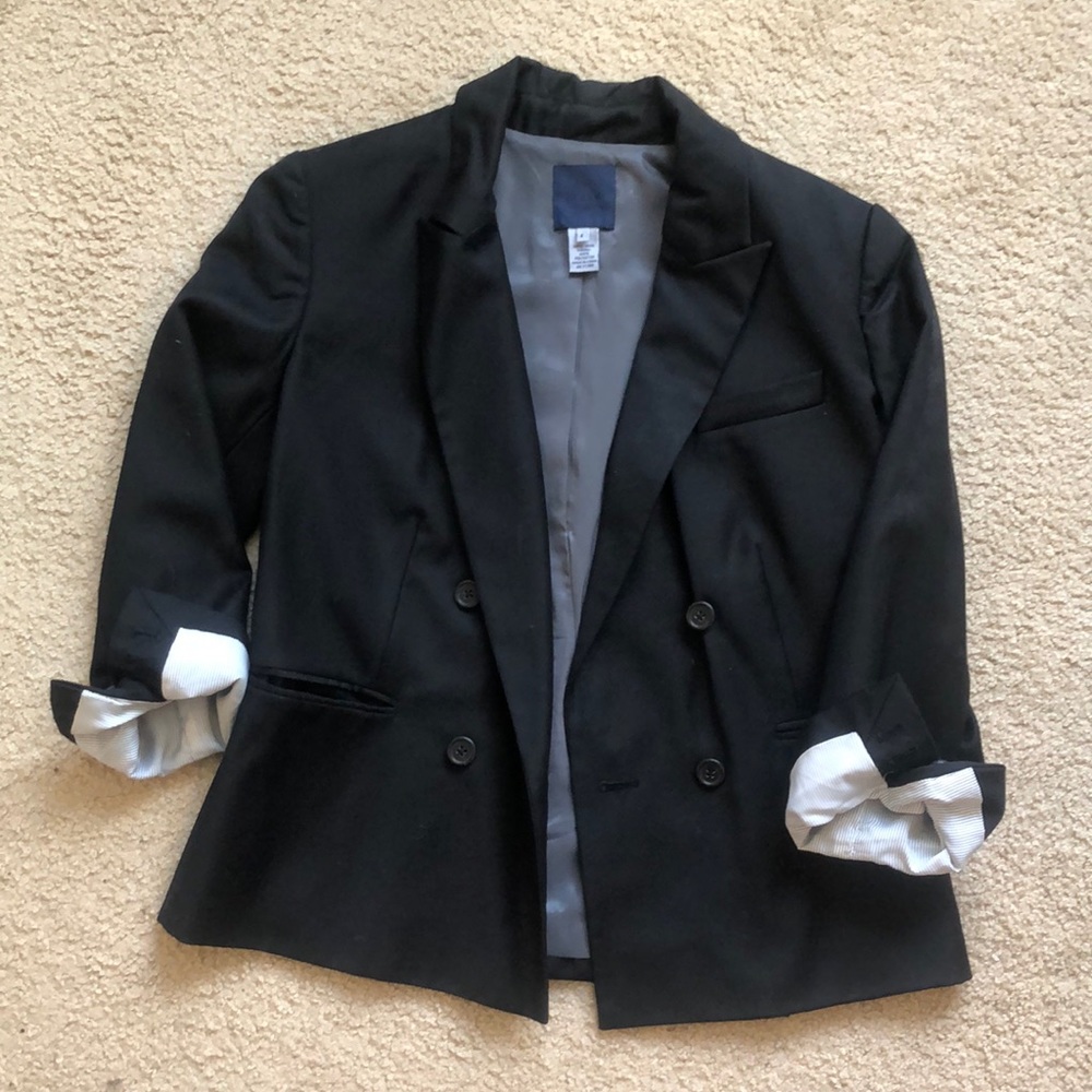 Black J. Crew super 120s blazer size 4